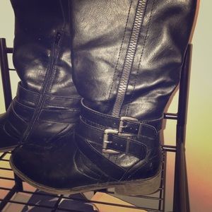 Faux leather boots